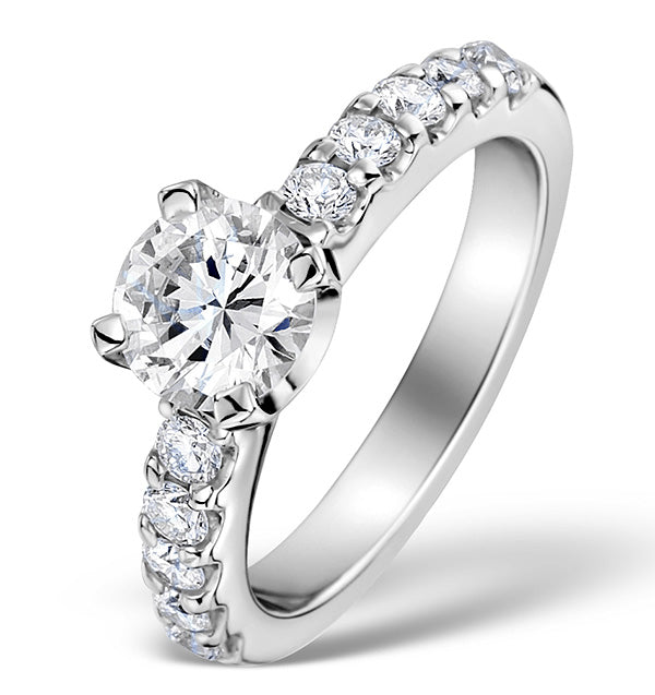 Sidestone Engagement Ring 1.50ct H/SI Diamonds in Platinum CFCO3
